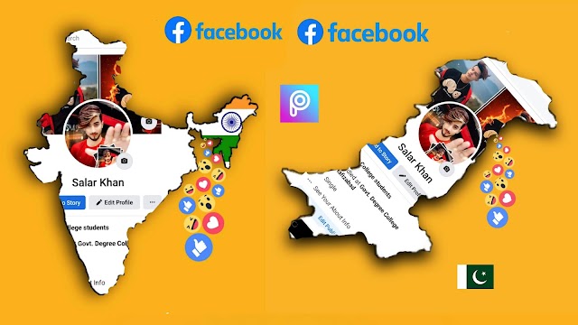 India And Pakistan Map Facebook Instagram Profile Editing | Facebook Instagram Profile Photo Editing