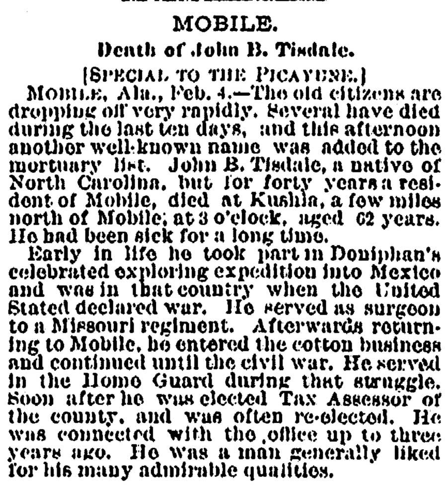 Belle's Letters John B. Tisdale (c18221885)