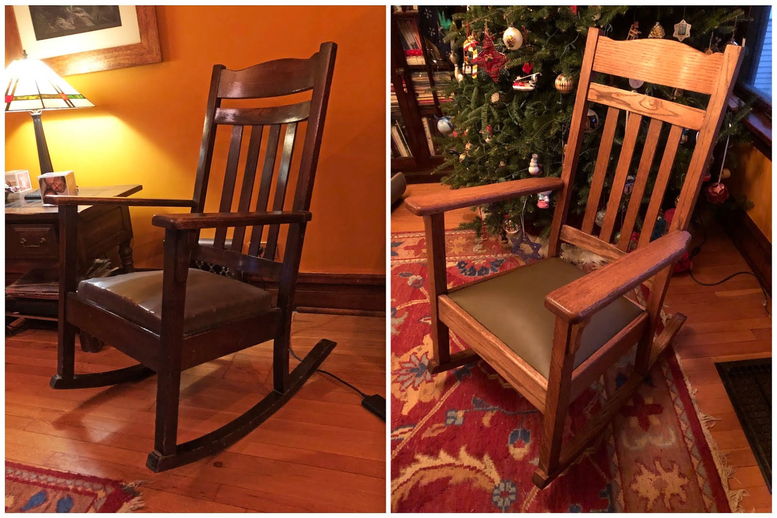 Our Tiny Oak Park Bungalow Rocking Chair Refinishing Project and
