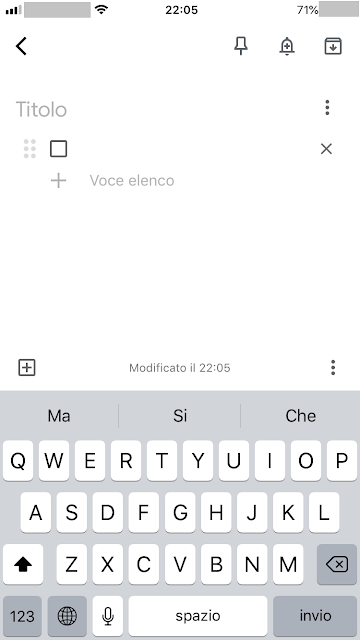 Google Keep nuova nota