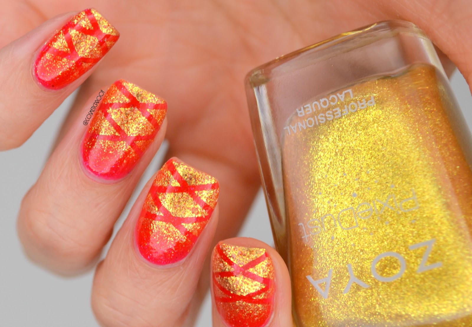 Red and Yellow Gradient Nail Art - wide 7