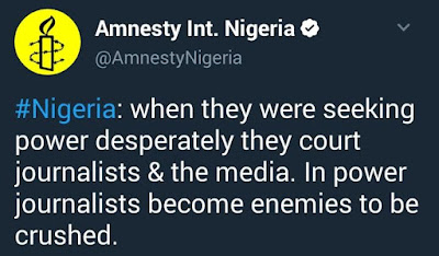 See what Amnesty international has to say about Nigerian politicians and journalists