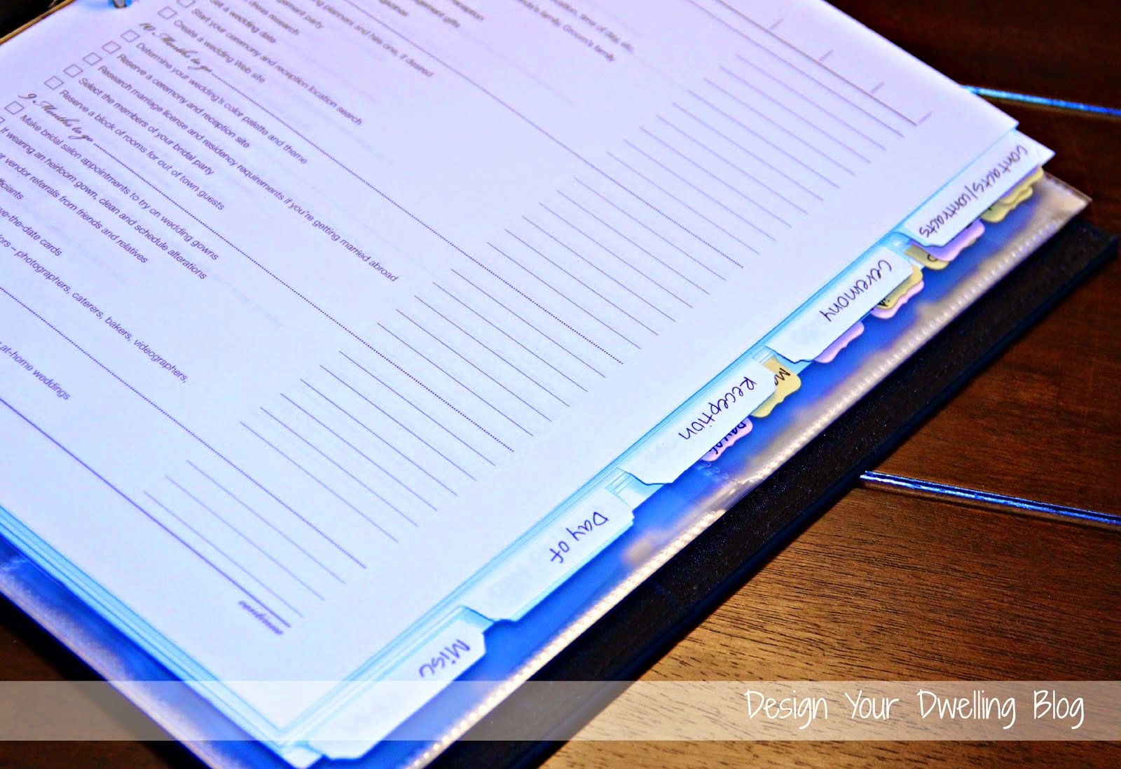 Wedding Planning Binder Tabs