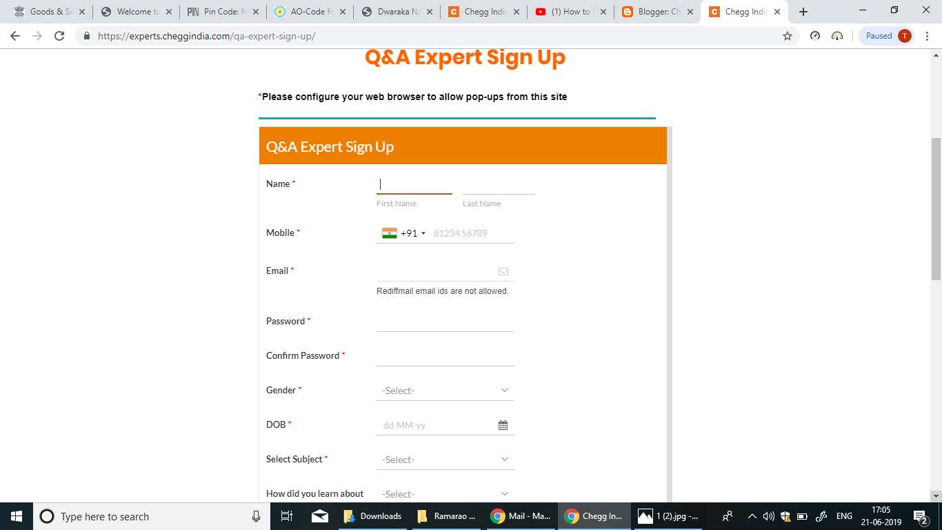 Chegg Tutor Registration Process