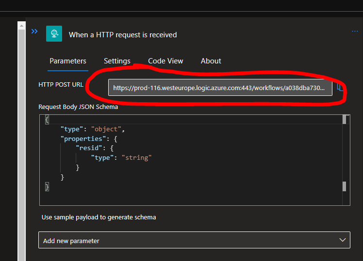 The logic app and the resource graph query
