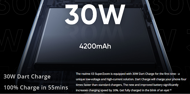 Superzoom Realme x3 30 -watt fast charge.