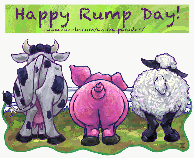 Happy Rump Day from Animal Parade Cow, Pig, Sheep