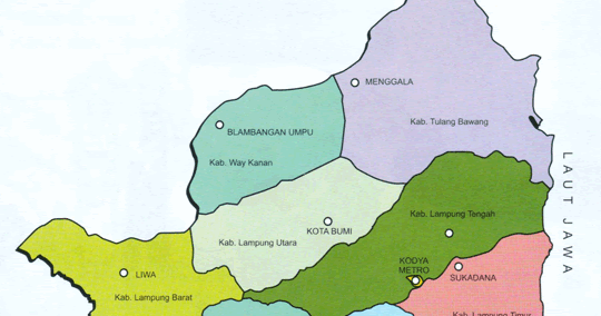Gambar Peta Lampung / Peta Provinsi di Indonesia (Bagian 1)  Peta
