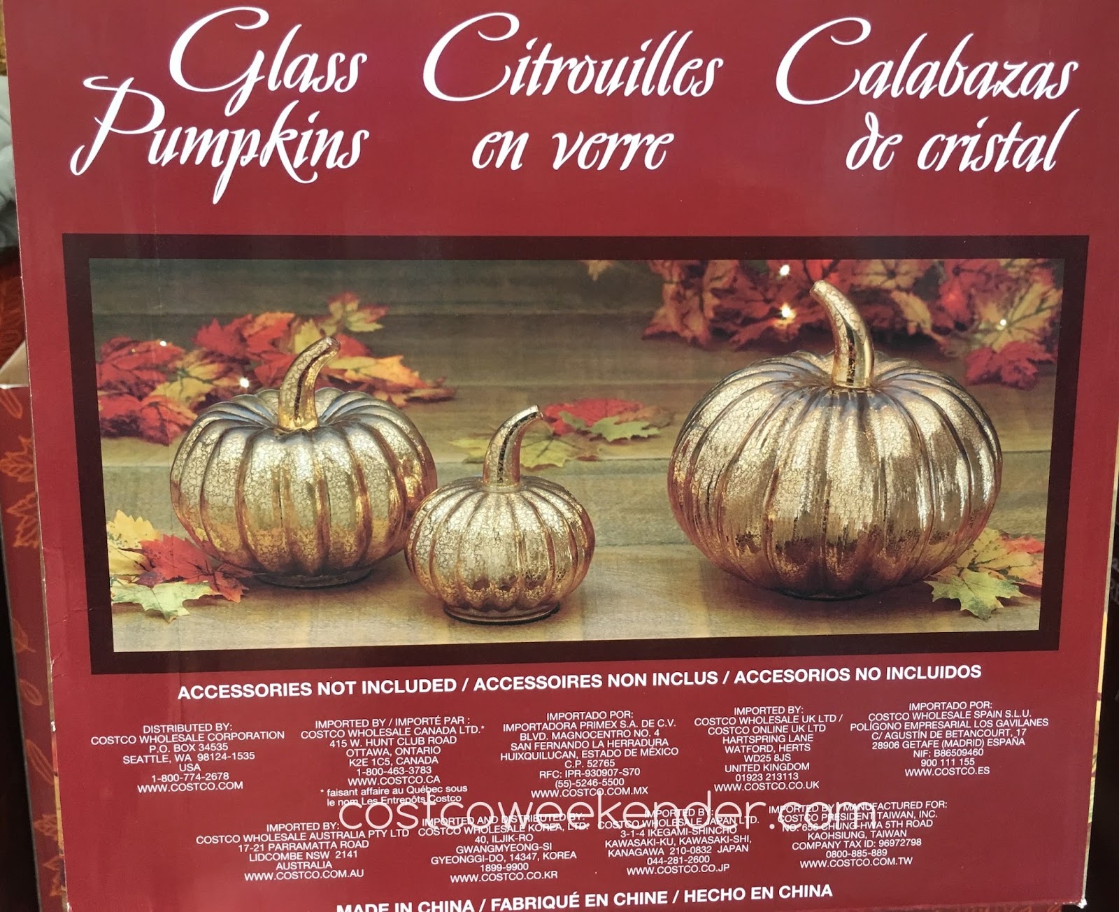 Glass Pumpkins Set Of 3 Costco Weekender