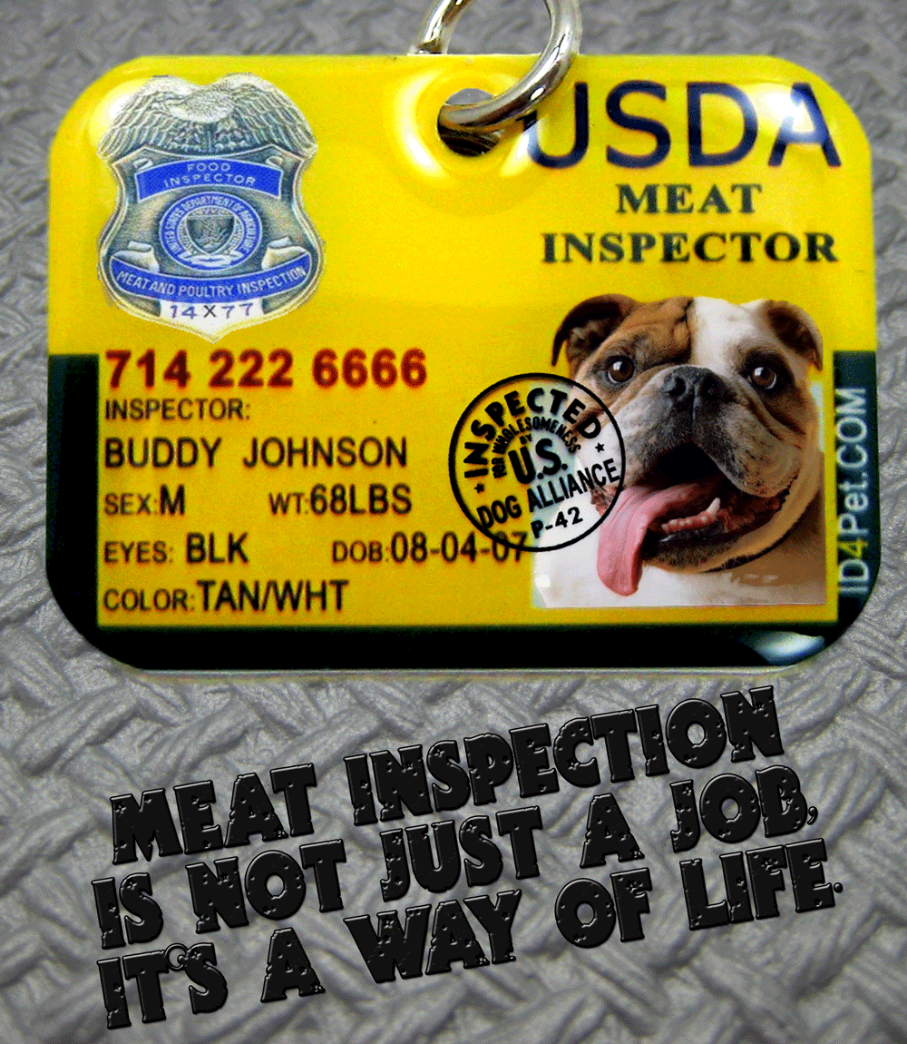 ID4Pet Custom Pet ID Tag USDA Meat Inspector Pet ID Tag