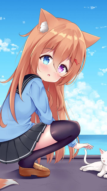 Anime girl with heterochromic eyes Anime girl with heterochromic eyes