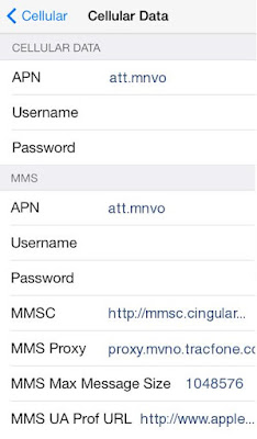 TracFone APN Settings for iPhone / iPad