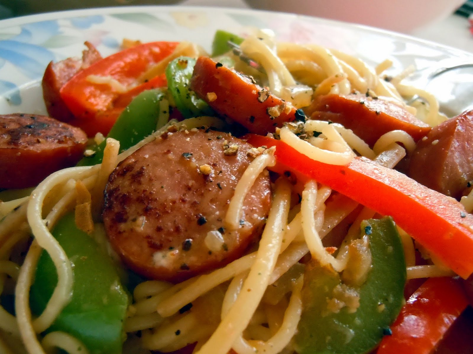 Smoked Turkey Sausage Pasta & Veggies