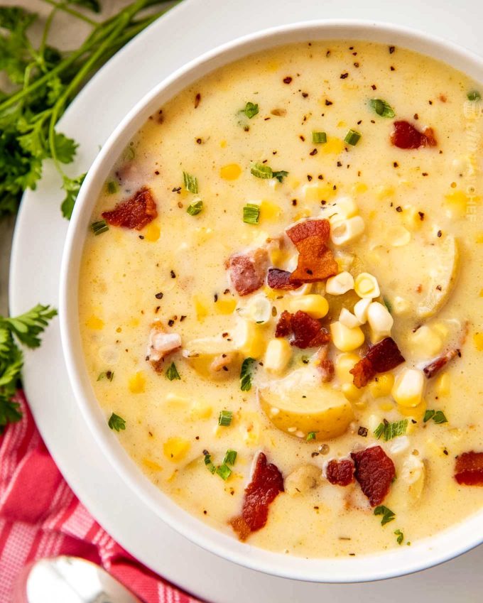 HEARTY HOMEMADE CORN CHOWDER #Soup #SoupRecipes #CornChowder | Hot Recipes