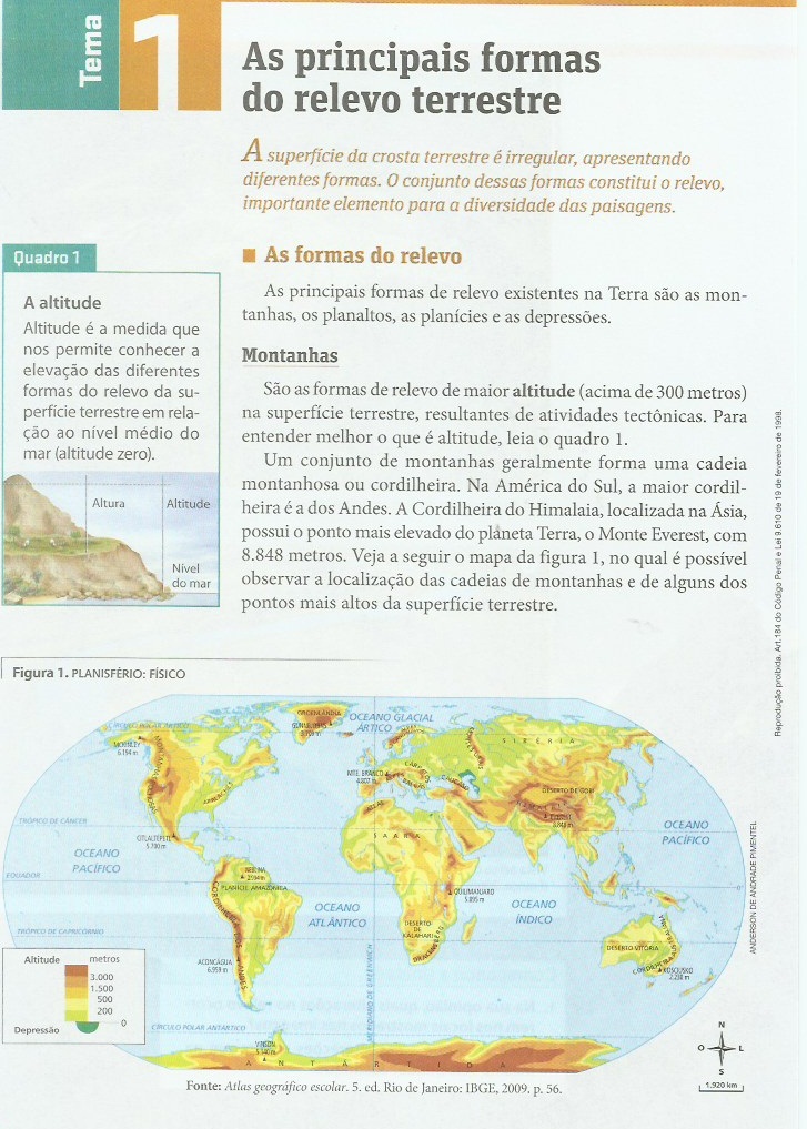 BLOCO I — GEOGRAFIA: AS PRINCIPAIS FORMAS DE RELEVO TERRESTRE