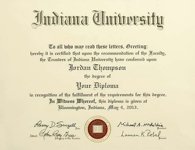 Indiana University Diploma Frame Table Frame