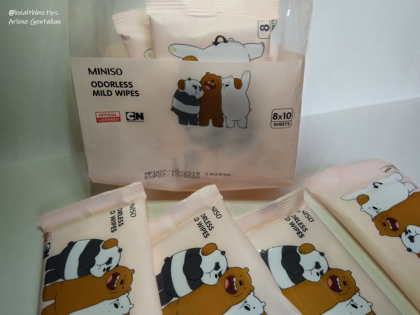 Miniso We Bare Bears Odorless Mild Wipes Review