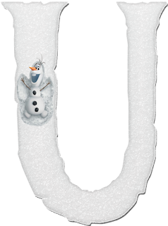 Abecedario de Olaf de Frozen Haciendo Ángeles en la Nieve. Olaf Making Snow Angels Alphabet.