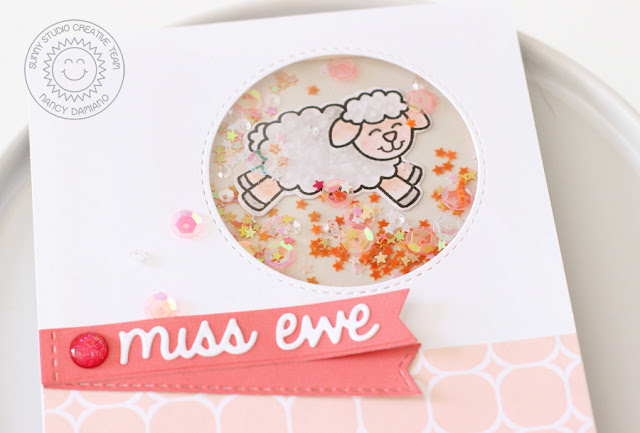 Sunny Studio Stamps: Missing Ewe Pretty Pastel Shaker Card by Nancy Damiano
