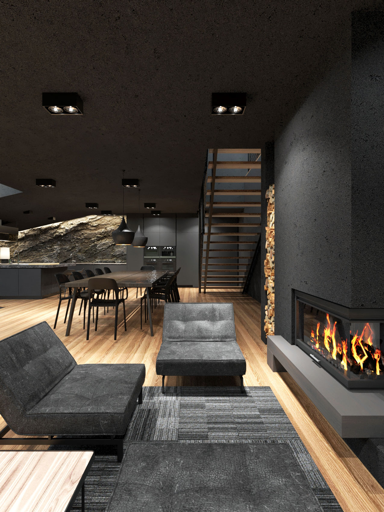 Black villa in Harriman State Park, New York designed by Reza Mohtashami