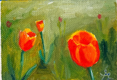 Tulips, oil painting by Anawanitia