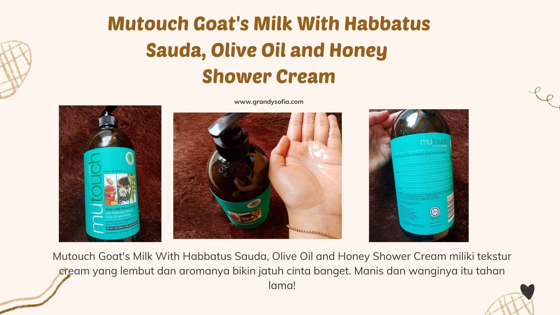 Mutouch Goat's Milk With Habbatus Sauda, Olive Oil and Honey halal produk, bodycare halal
