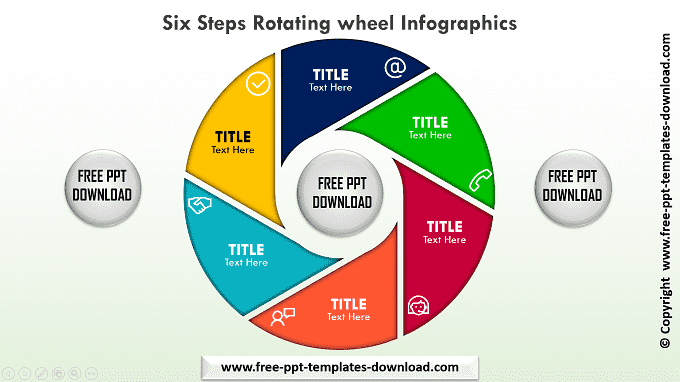 Six Steps Rotating wheel Infographics Dark