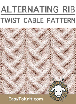 Cable knitting stitch pattern - Free