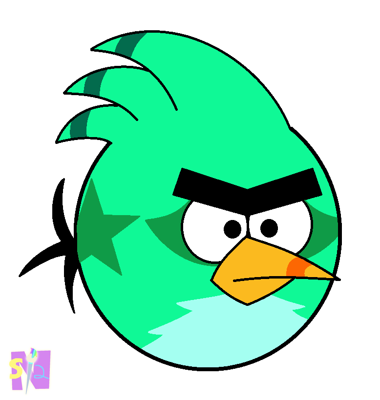 Gambar Burung Angry Bird Hijau Bergerak