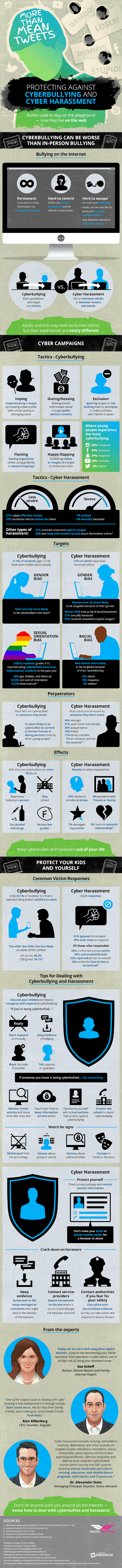 More Than Mean Tweets: Protecting Against Cyberbullying and Cyber Harassment #infographic #Cyberbullying #Cyber Harassment #Tweets