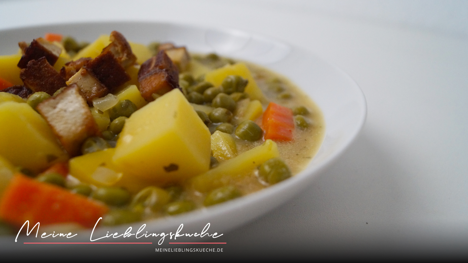 Kartoffel-Erbsen-Eintopf mit Räuchertofu