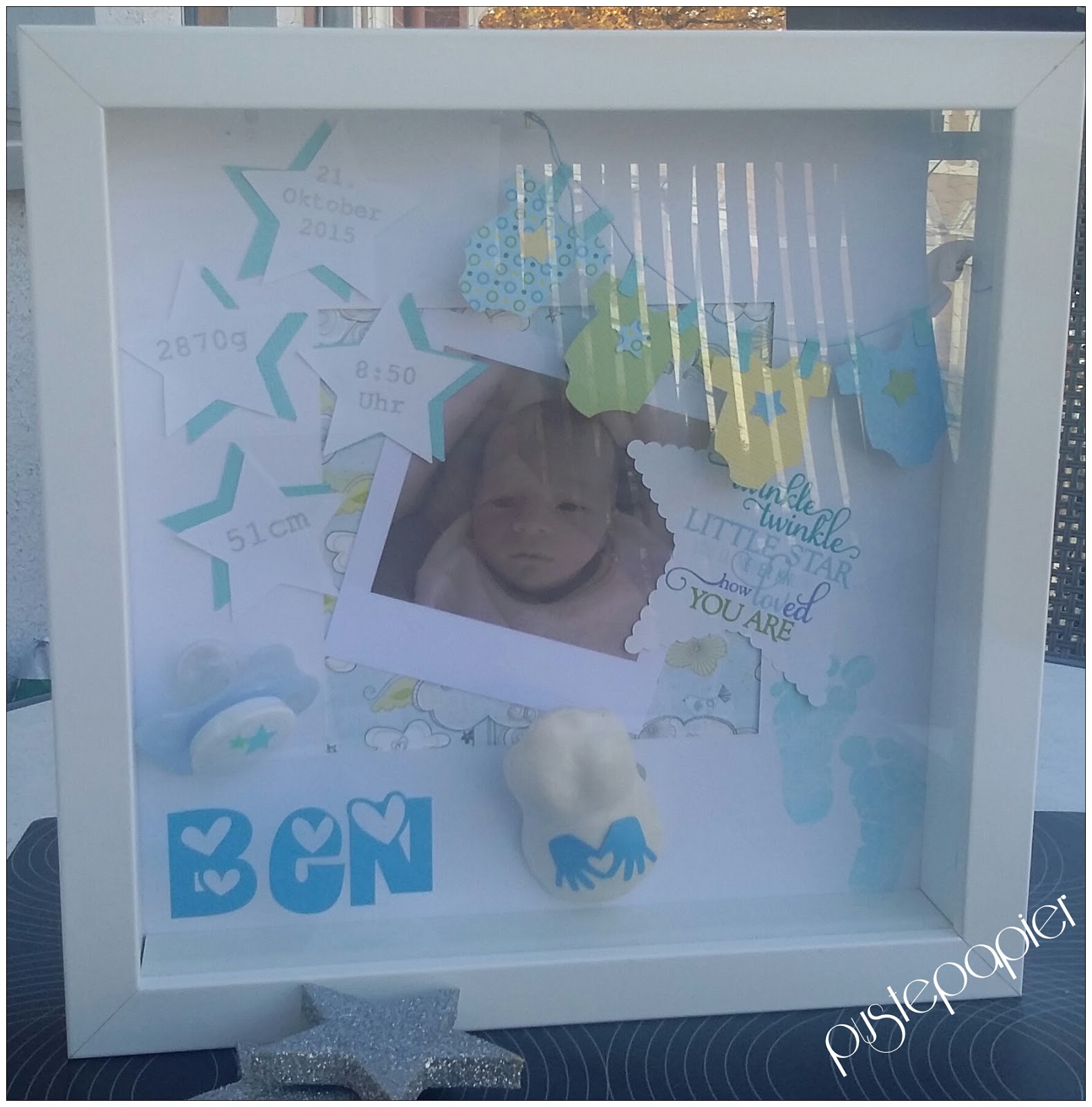 Pustepapier Ribba Rahmen zur Geburt