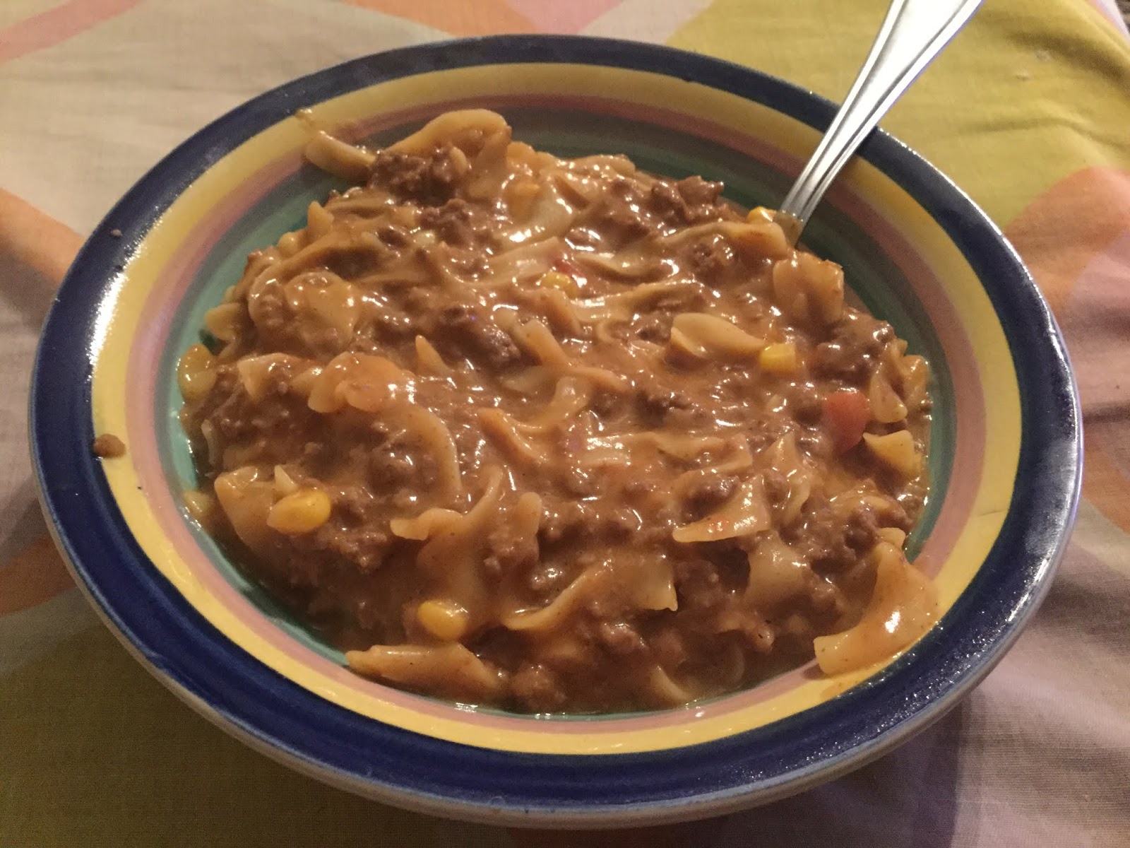 Countrified Hicks Beefy Chili Noodle Skillet Meal