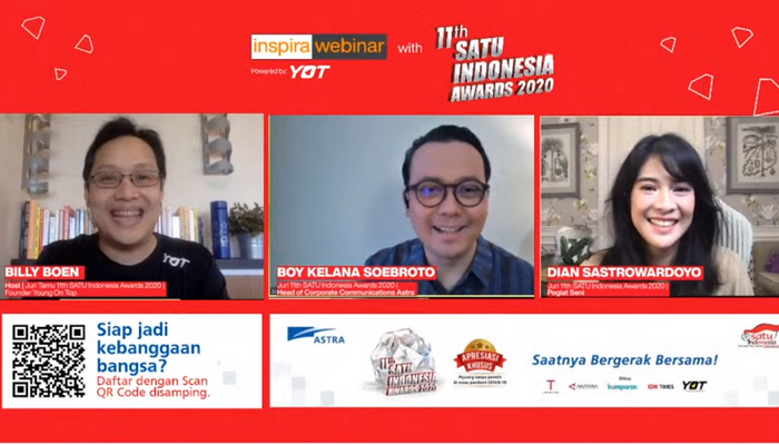 SATU Indonesia Awards 2020 Gelar Diskusi Anak Muda dan Inspiratif Melalui Webinar