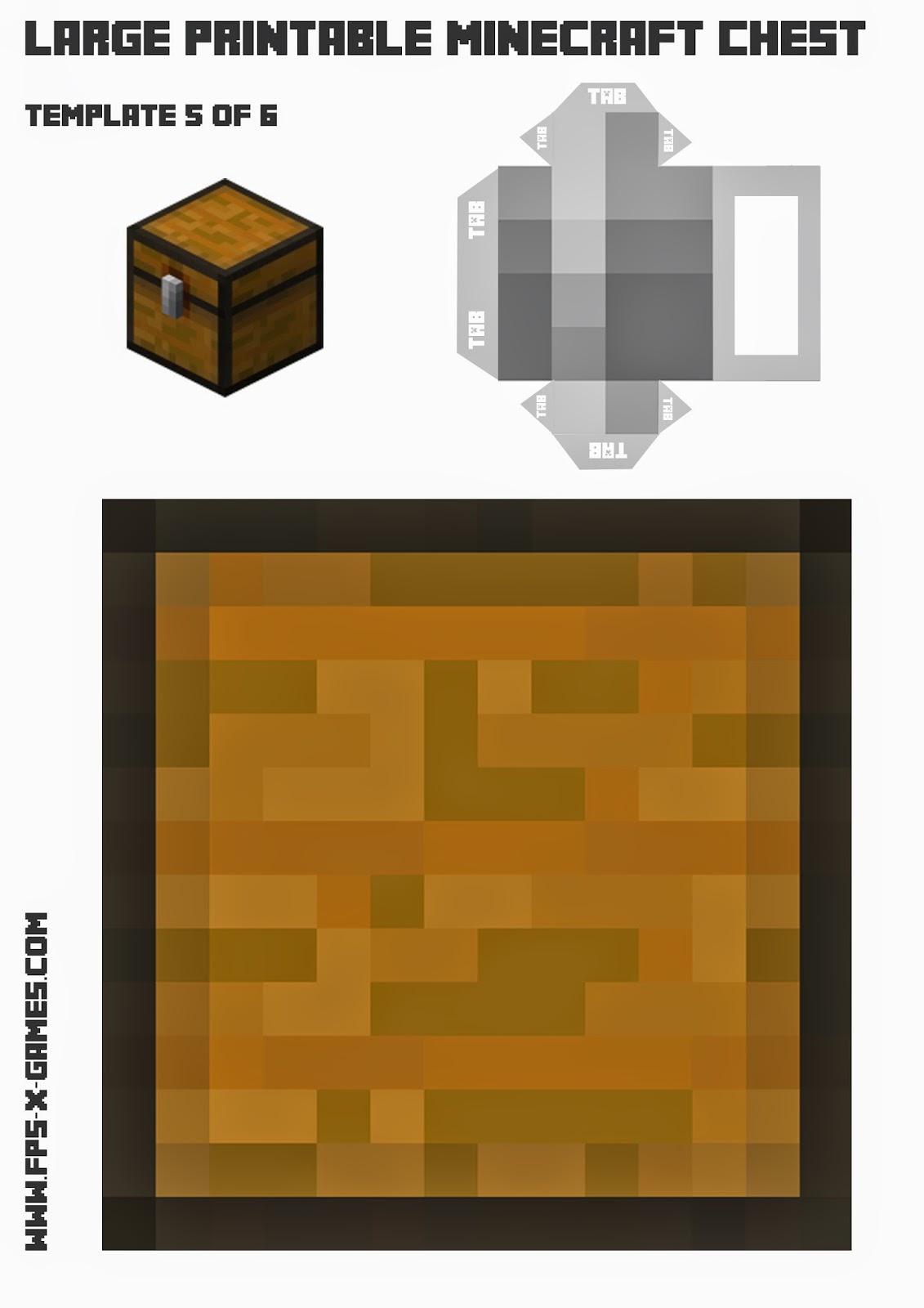 Printable Minecraft Chest Printable World Holiday Printable Minecraft Chest Printable World Holiday
