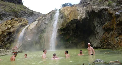 Bath hotspring at Aik Kalak side Lake Segara Anak