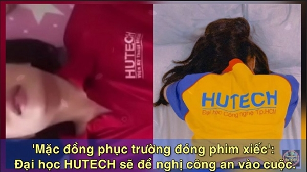 clip nóng mặc áo đồng phục HUTECH