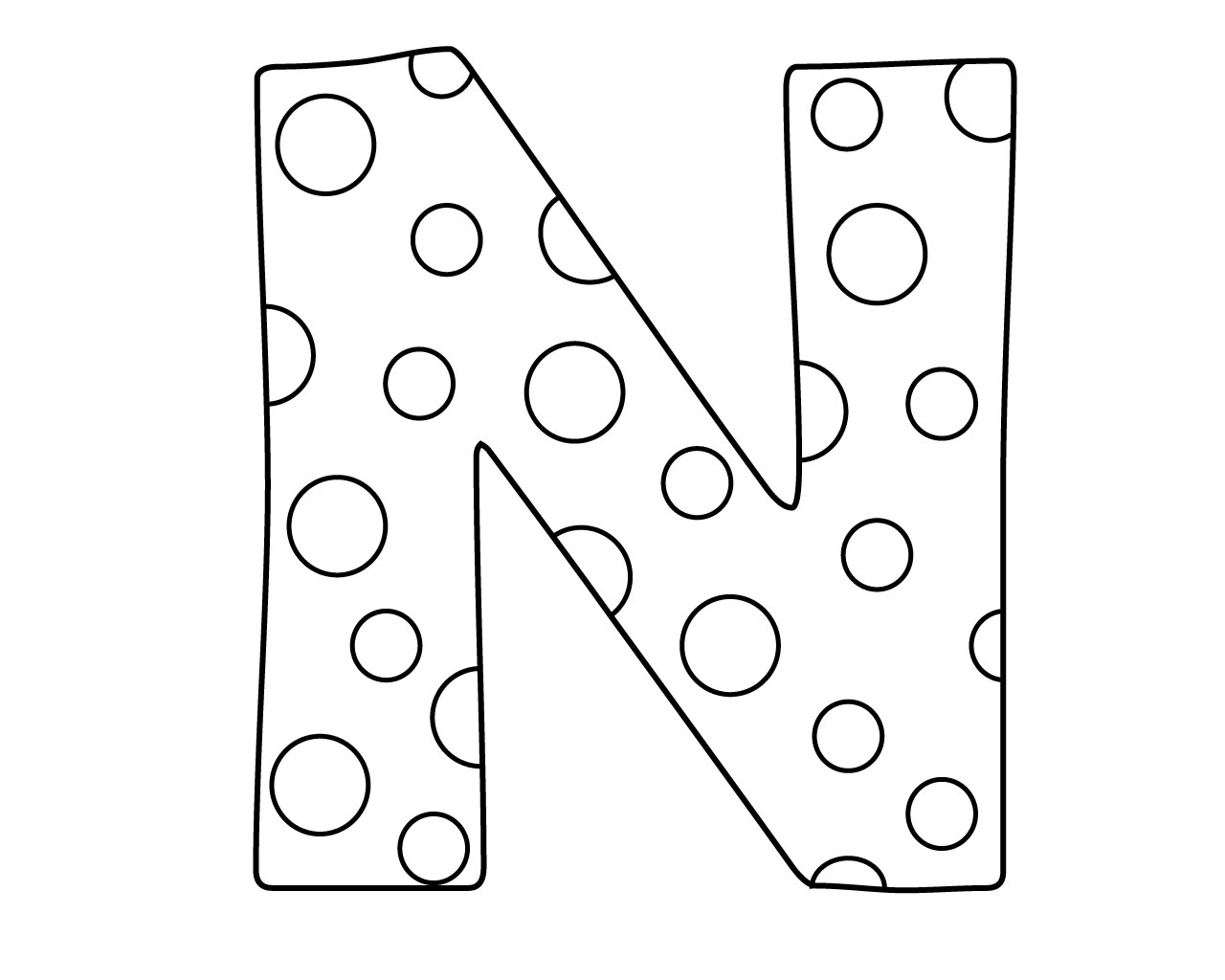 N Coloring Page ~ Coloring Print