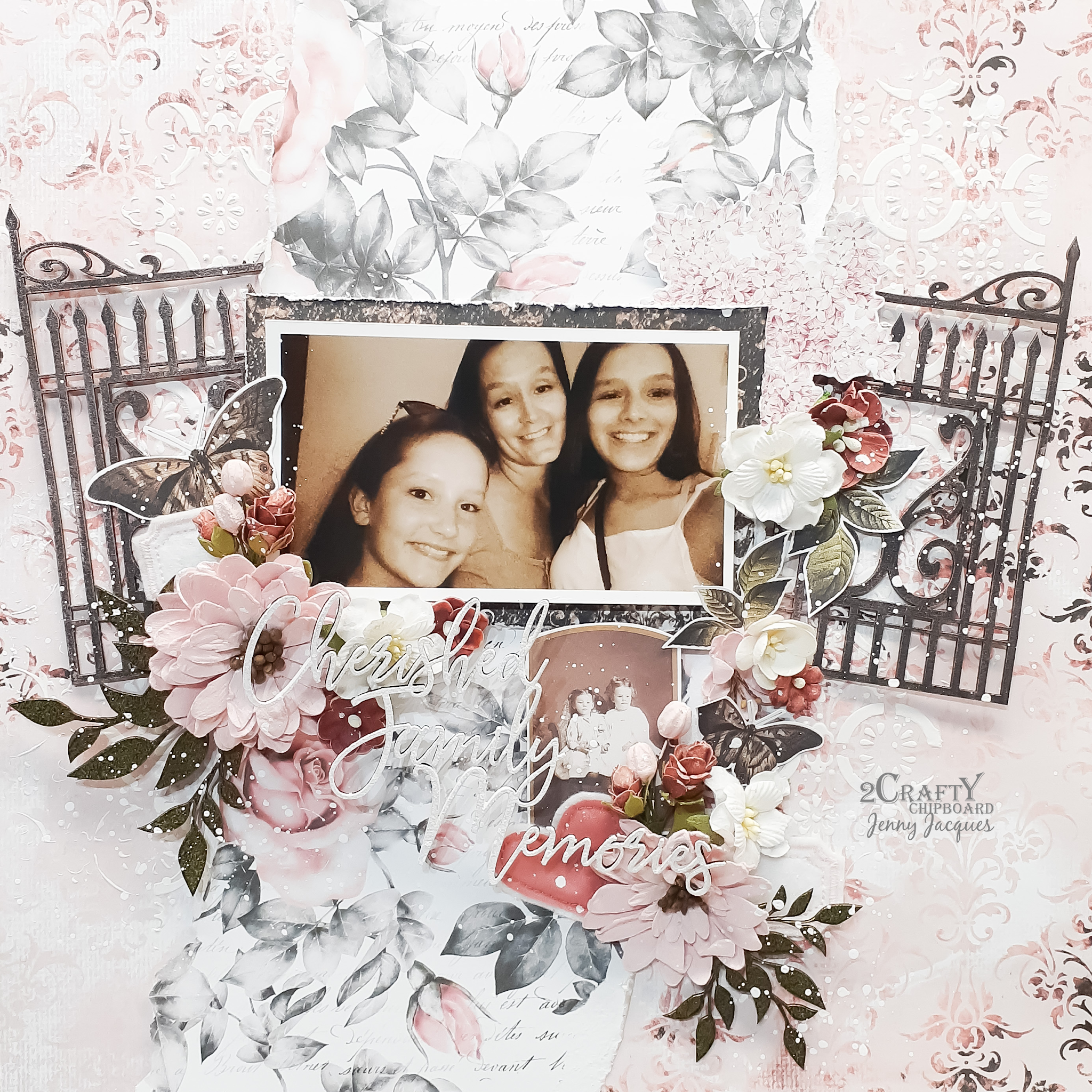 2 crafty chipboard cherished family memories a sweet family moment layout by jenny j 2crafty chipboard blogger