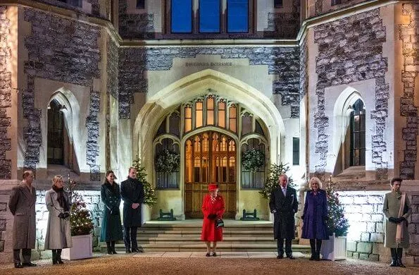 Queen Elizabeth, the Duke and Duchess of Cornwall, the Duke and Duchess of Cambridge, the Earl and Countess of Wessex, Princess Anne