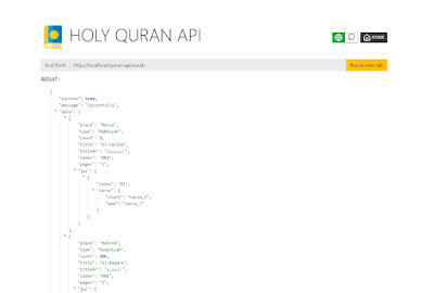 Holy Quran API  6236 Verses 114 Surah 30 Juz dengan PHP 7 dan Codeigniter 3