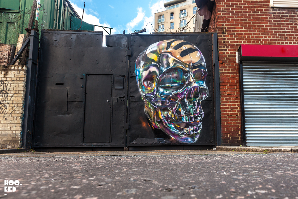 Fanakapan, Street Art Skull Mural in East London. Photo ©Mark Rigney / Hookedblog