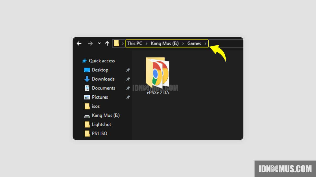 Pindahkan file ePSXe Pindahkan file ePSXe