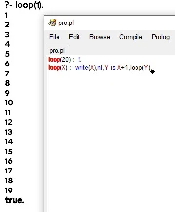 كيفية عمل لوب في لغة برولوج | how to create loop in swi prolog