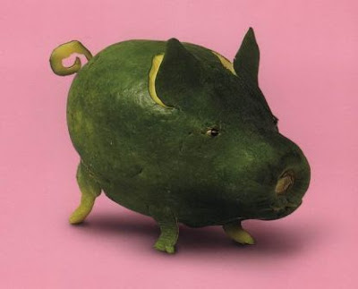 Animal fruit and vegetable sculpture