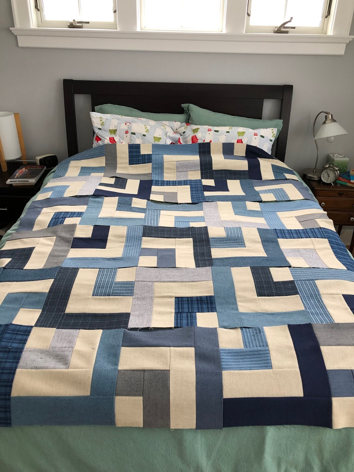 at the end of this row... Flannel Quilt