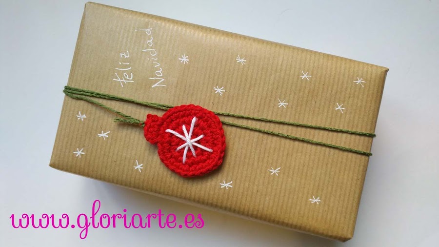 packaging navideño con ganchillo