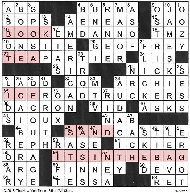 The New York Times Crossword in Gothic 07.21.15 — It's in the Bag