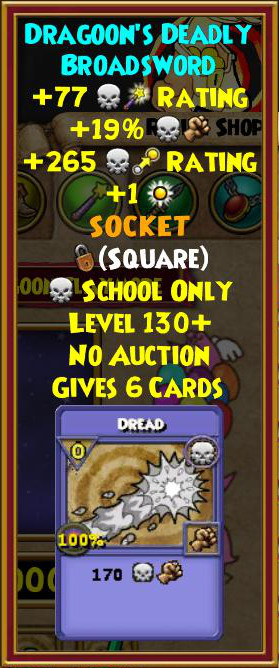 Wizard101 Level 130+ Gear - Catacombs Crafted