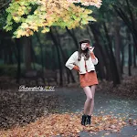 Park Hyun Sun – Autumn Orange Dress Foto 11